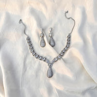Thumbnail for Luxury Cubic Zirconia Wedding Jewelry Set – Silver Bridal Necklace & Earrings
