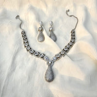 Thumbnail for Luxury Cubic Zirconia Wedding Jewelry Set – Silver Bridal Necklace & Earrings