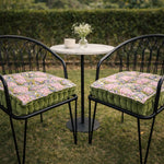 Thumbnail for Handmade U - Shape Chair Cushion with Ties white Flowers Print