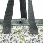 Thumbnail for Cotton printed Velvet Cotton Quilted Tote Bag: flower Print, Boho Indian Style