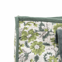 Thumbnail for Cotton printed Velvet Cotton Quilted Tote Bag: flower Print, Boho Indian Style