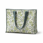 Thumbnail for Cotton printed Velvet Cotton Quilted Tote Bag: flower Print, Boho Indian Style