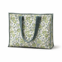 Thumbnail for Cotton printed Velvet Cotton Quilted Tote Bag: flower Print, Boho Indian Style