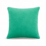 Thumbnail for Jade Green White piping Cotton Velvet Cushion Cover
