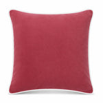 Thumbnail for Light Red White piping Cotton Velvet Cushion Cover