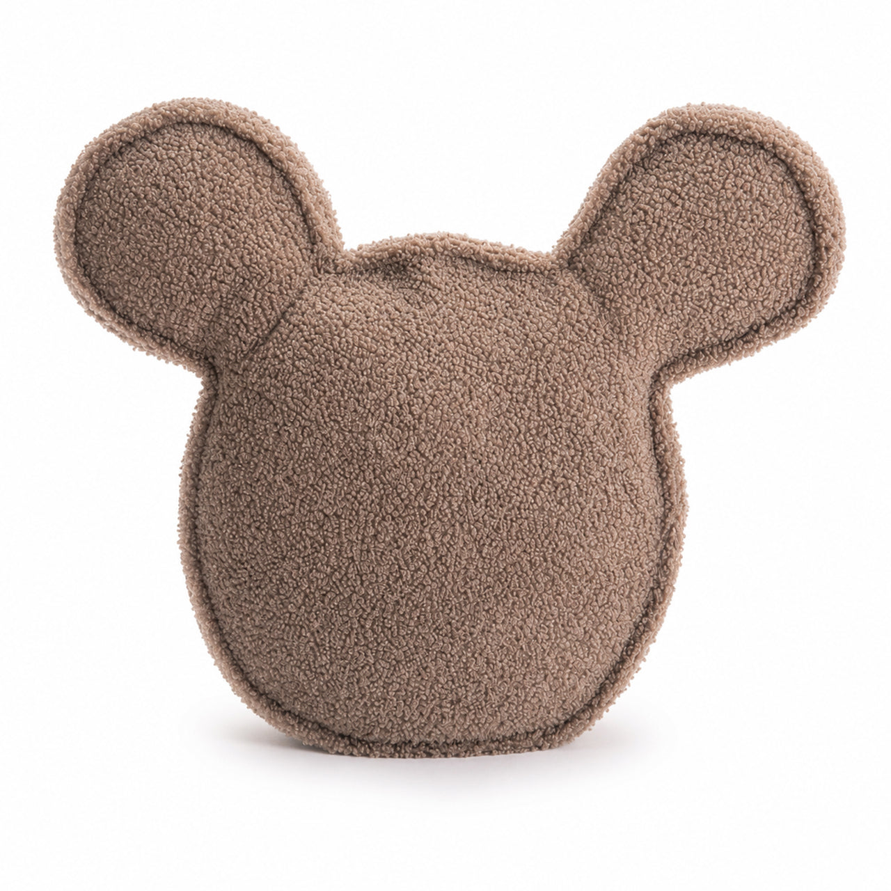 Handmade Boucle Mouse Head Pillow | Soft Teddy Nursery Cushion | Minimal Kids Room Decor | Plush Playroom Pillow