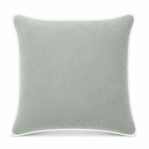 Mist White piping Cotton Velvet Cushion Cover