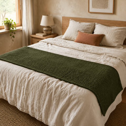 Decorative Bed Runner – Custom Size Bed Scarf, Modern Bedroom Bedding Accent, Multiple Colors