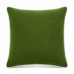 Thumbnail for Moss green White piping Cotton Velvet Cushion Cover