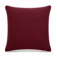 Thumbnail for Mulberry White piping Cotton Velvet Cushion Cover