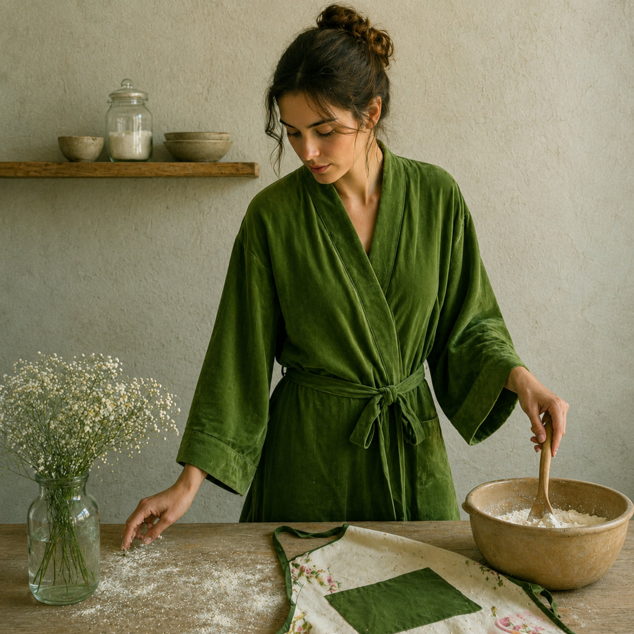 Luxury Cotton Velvet Kimono