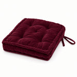 Thumbnail for Mulberry Cotton Velvet square Chair pad with ties
