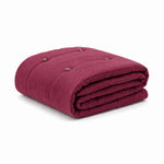 Thumbnail for Mulberry Cotton Velvet Bed Runner | Hand-Tucked Bed Scarf with Tassels | Luxury Sofa Throw