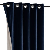 Thumbnail for Navy Cotton Velvet Curtains