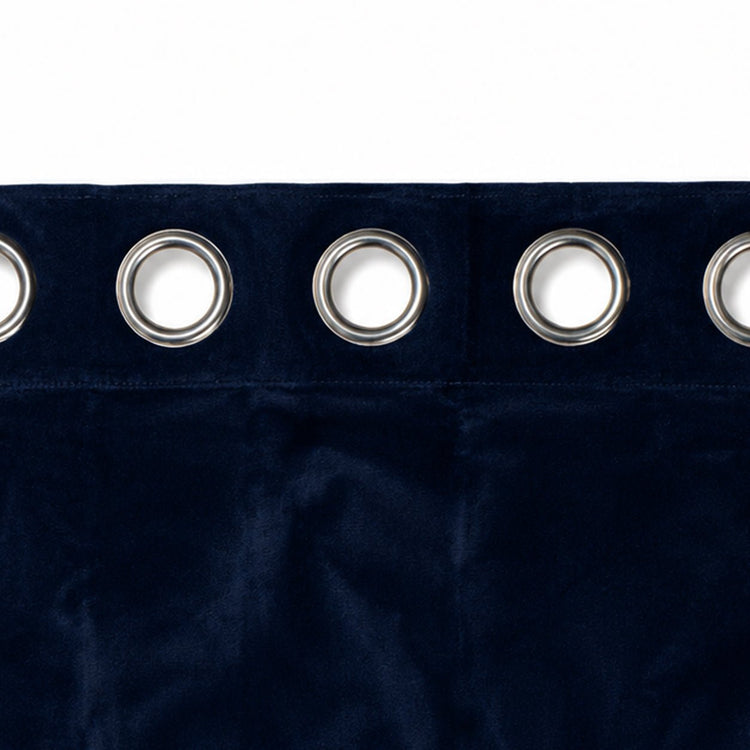 Navy Cotton Velvet Curtains