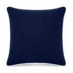 Thumbnail for Navy Blue White piping Cotton Velvet Cushion Cover