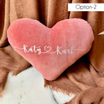 Thumbnail for Personalized Heart Pillow - Custom Embroidered Velvet Cushion - Romantic Valentine’s Gift for Him/Her