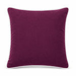 Thumbnail for Plum White piping Cotton Velvet Cushion Cover
