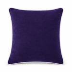 Thumbnail for Purple White piping Cotton Velvet Cushion Cover