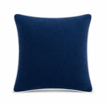 Thumbnail for Royal Blue White piping Cotton Velvet Cushion Cover