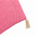 Thumbnail for Rose Pink Cotton Velvet Bed Runner | Hand-Tucked Bed Scarf with Tassels | Luxury Sofa Throw