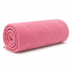 Thumbnail for Rose Pink Cotton Velvet Bed Runner | Hand-Tucked Bed Scarf with Tassels | Luxury Sofa Throw