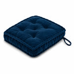 Thumbnail for Royal blue Velvet square Chair pad with ties