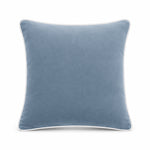 Thumbnail for Sky Blue White piping Cotton Velvet Cushion Cover