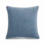 Thumbnail for Smoke Blue White piping Cotton Velvet Cushion Cover