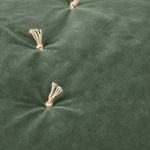 Thumbnail for Sage Cotton Velvet Bed Runner | Hand-Tucked Bed Scarf with Tassels | Luxury Sofa Throw