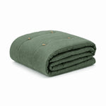 Thumbnail for Sage Cotton Velvet Bed Runner | Hand-Tucked Bed Scarf with Tassels | Luxury Sofa Throw