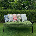 Thumbnail for Hand Block Printed Cushion Cover with Cotton Velvet Piping | Custom Size