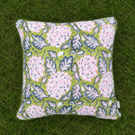 Thumbnail for Hand Block Printed Cushion Cover with Cotton Velvet Piping | Custom Size