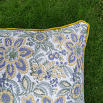 Thumbnail for Hand Block Printed Cushion Cover with Cotton Velvet Piping | Custom Size