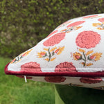 Thumbnail for Hand Block Printed Cushion Cover with Cotton Velvet Piping | Custom Size