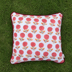 Thumbnail for Hand Block Printed Cushion Cover with Cotton Velvet Piping | Custom Size