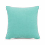 Thumbnail for Turquoise White piping Cotton Velvet Cushion Cover