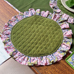 Thumbnail for Quilted Cotton Placemat with Ruffle Edge – Handmade Boho Dining Table Decor (Copy)
