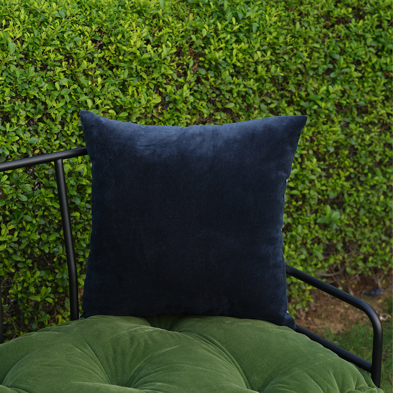 Reversible Velvet Pillow Cover, Handblock Cotton Cushion Case