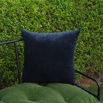 Thumbnail for Navy reversible velvet pillow cover, solid velvet side