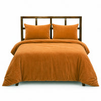 Thumbnail for Luxury Terracotta Velvet Duvet Cover (Set Of 3)