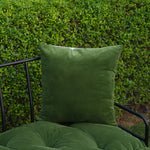 Thumbnail for Moss Green reversible velvet pillow cover, solid velvet side