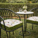 Thumbnail for Handmade U - Shape Chair Cushion with Ties white Flowers Print