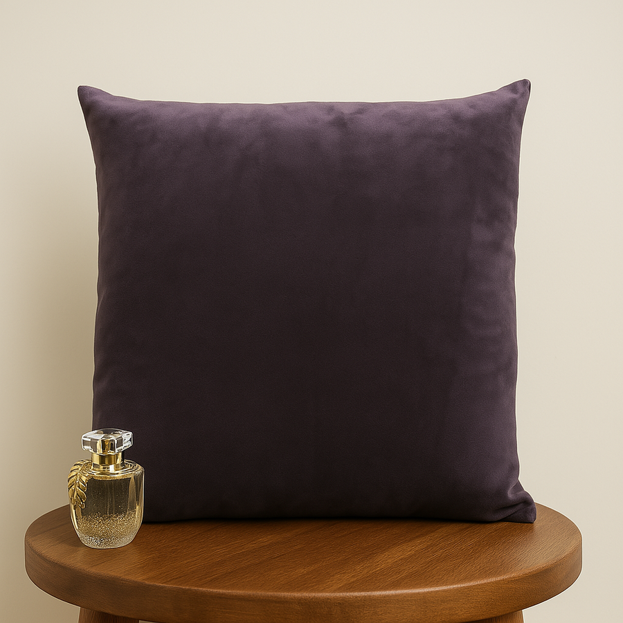 Wine Cotton Velvet Cushion Cover