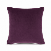 Thumbnail for Wine White piping Cotton Velvet Cushion Cover
