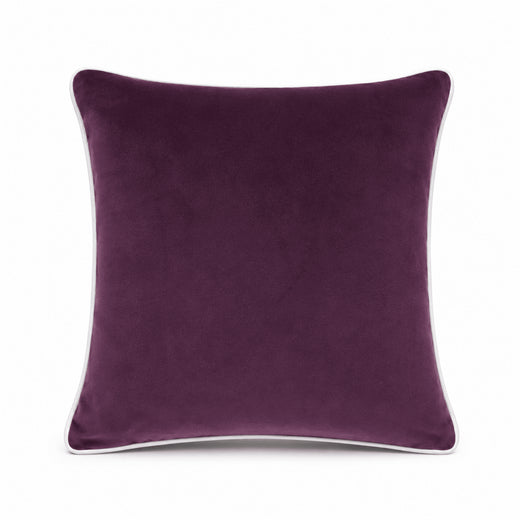 Wine White piping Cotton Velvet Cushion Cover