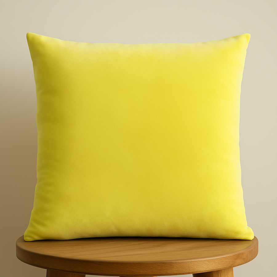 Yellow Cotton Velvet Cushion Cover
