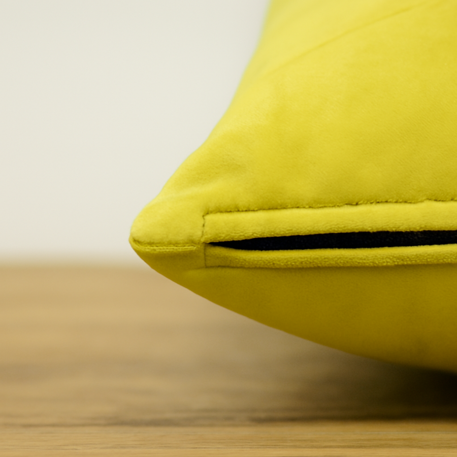 Yellow Cotton Velvet Cushion Cover