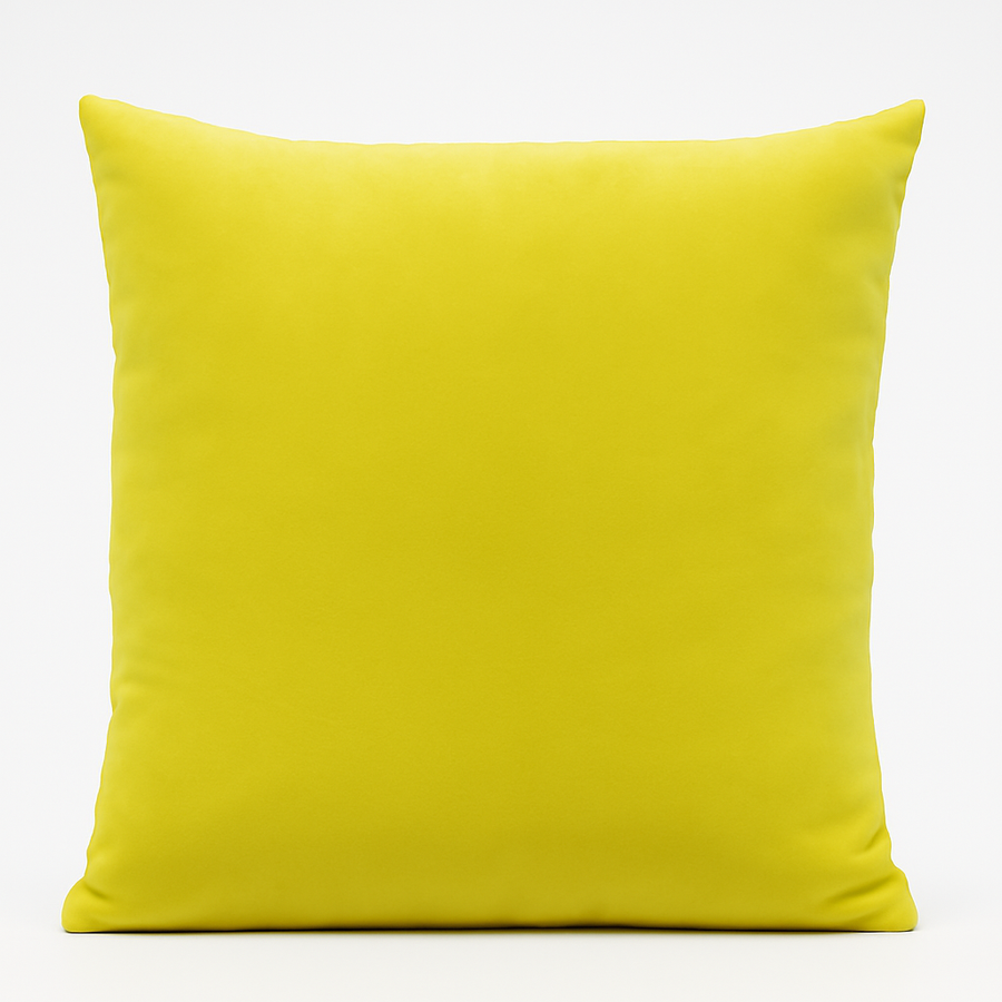 Yellow Cotton Velvet Cushion Cover