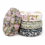 Thumbnail for Hand Block Print Round Chair Pad Cushion | Tufted Cotton Seat Pad | Round Floor Cushion | Outdoor Wicker Chair Cushion